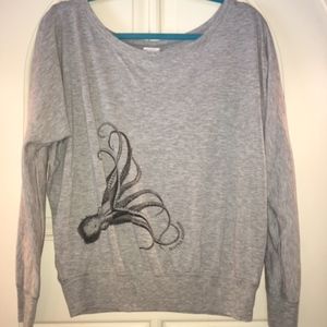 Grey Off the Shoulder Seattle Top